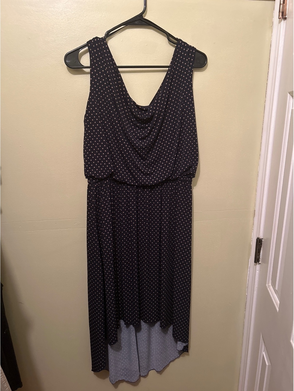Enfocus Studio Navy Blue Polka Dot Sleeveless Dress Size 12